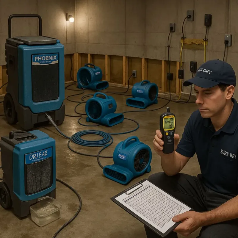 Structural Drying and Dehumidification process in Florence, SC